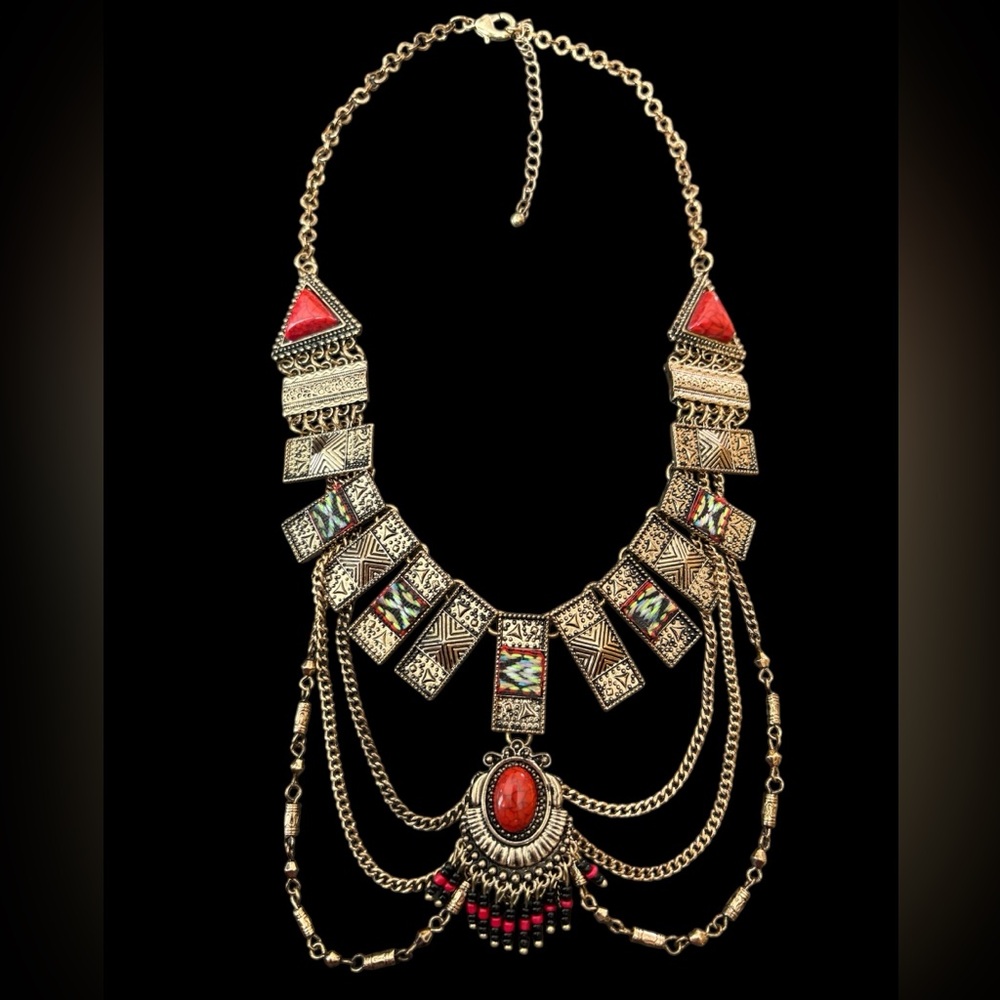 Bohemian Tribal Bib Necklace